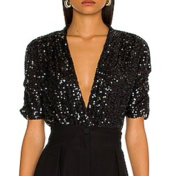 ✨ Heartloom Black Sequin Wrap Top – XS NWT✨ - Picture 16 of 16